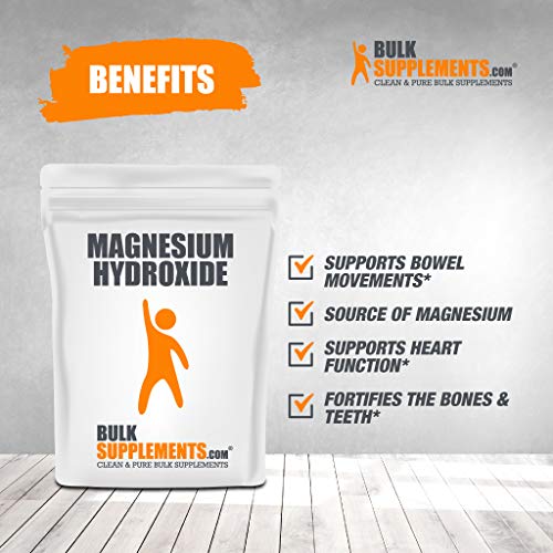 BulkSupplements.com Magnesium Hydroxide Powder - Colon Support - Magnesium Supplement - Mild Laxative (1 Kilogram)