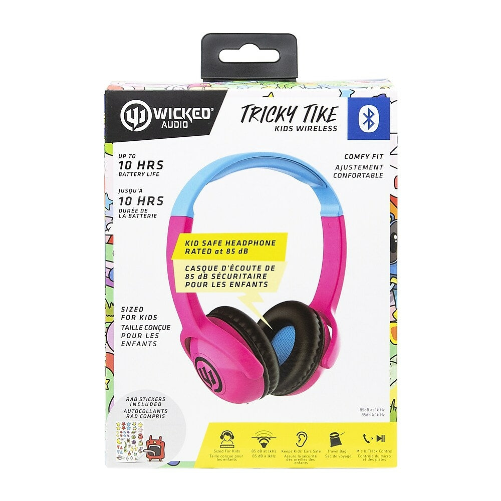 Wicked Audio Tricky Tike Kid Safe BT Headphone Rated at 85 dB - Candy Pink