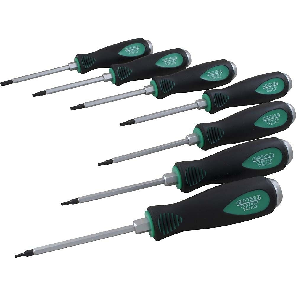 Gray Tools 7 Piece Torx Screwdriver Set, T8-T30