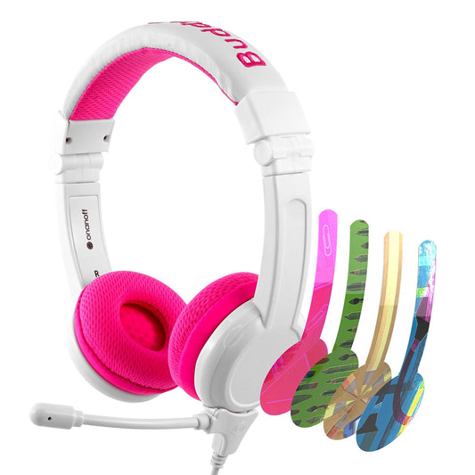 BuddyPhones School Kids on Ear Headphones - Pink