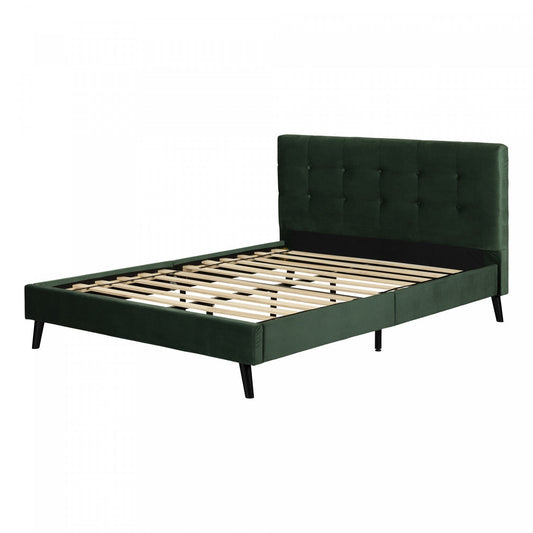 Hype Upholstered Queen Bed - Dark Green|Grand lit rembourré Hype - vert foncé