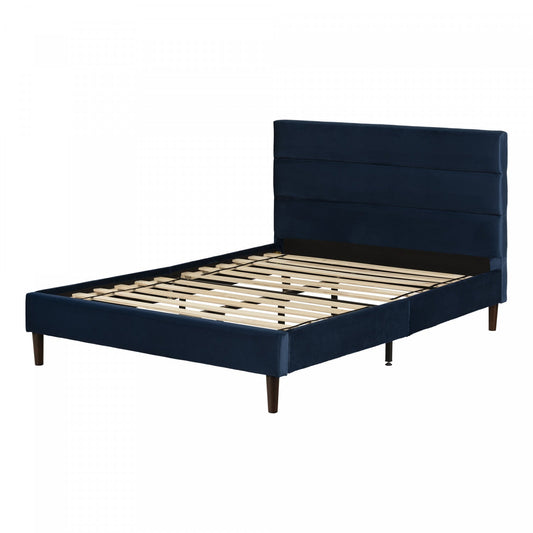 Hype Upholstered Platform Queen Bed - Blue|Grand lit plateforme rembourré Hype - bleu