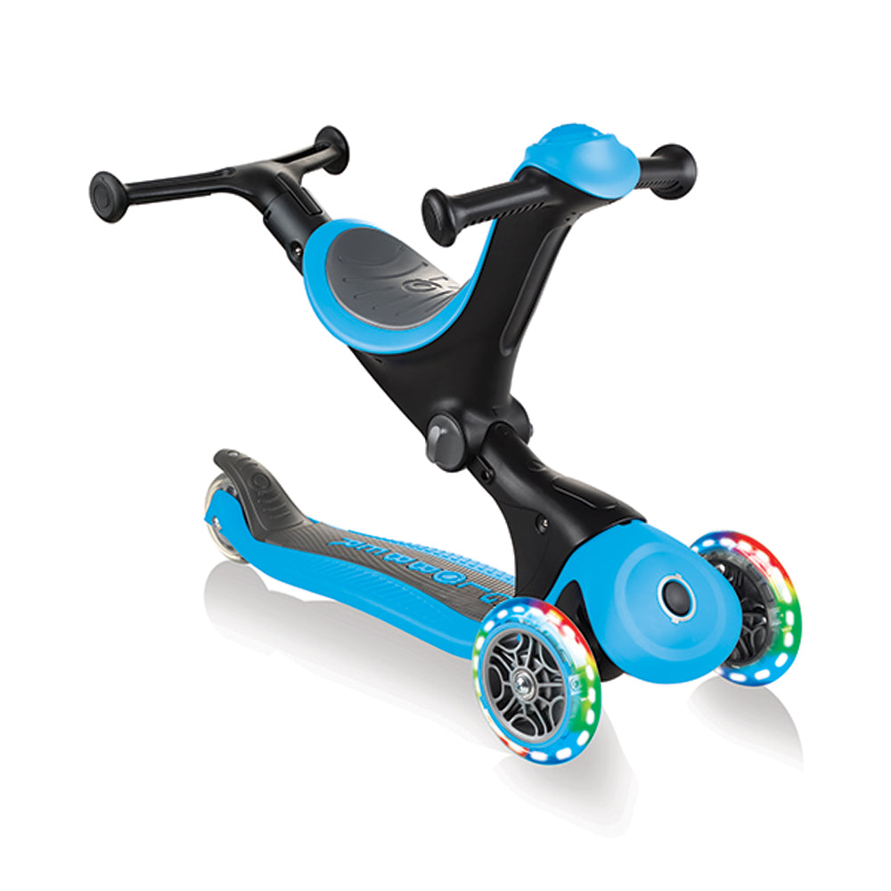 GLOBBER GO-UP Deluxe Lights Sky Blue Scooter