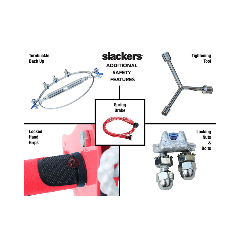 Slackers 90ft Zipline with Seat and Spring Brake