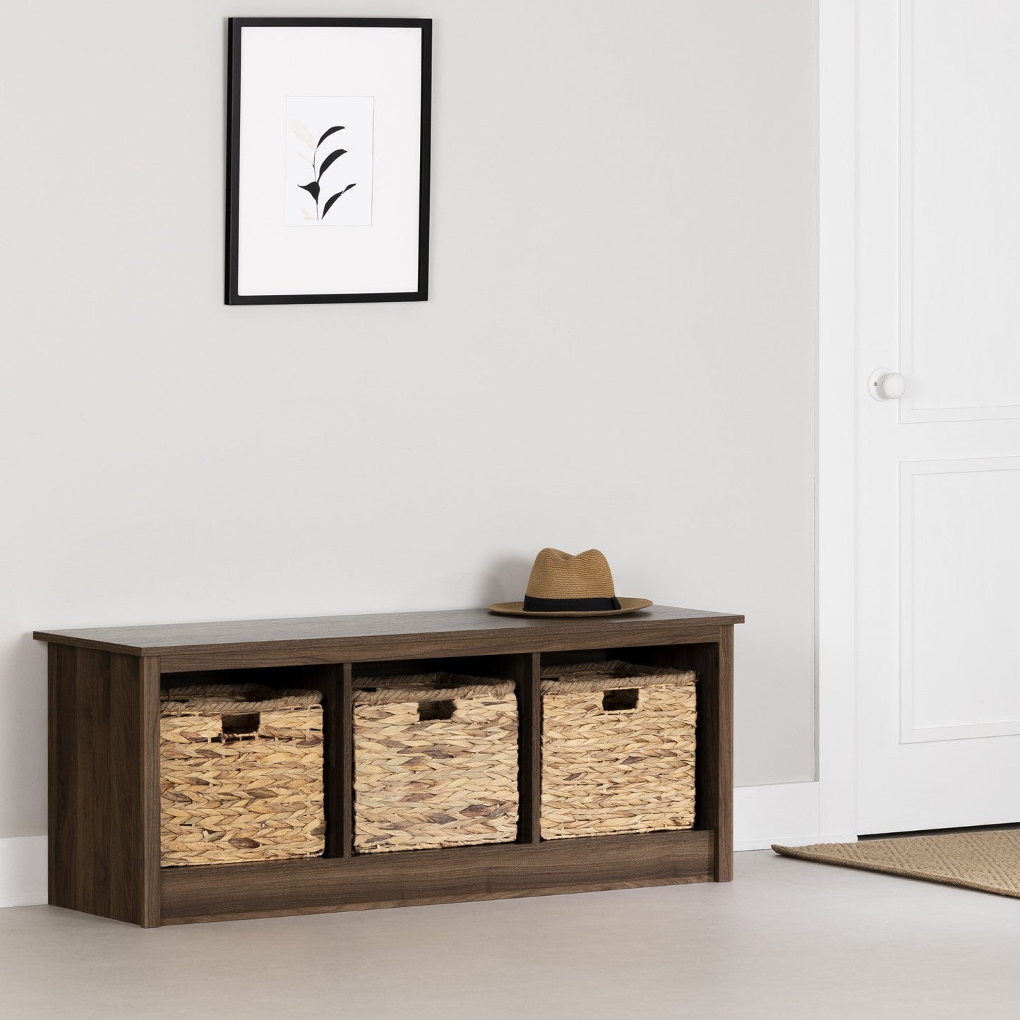 Toza Mudroom Storage Bench - Natural Walnut|Banc de rangement Toza pour vestibule - noyer naturel