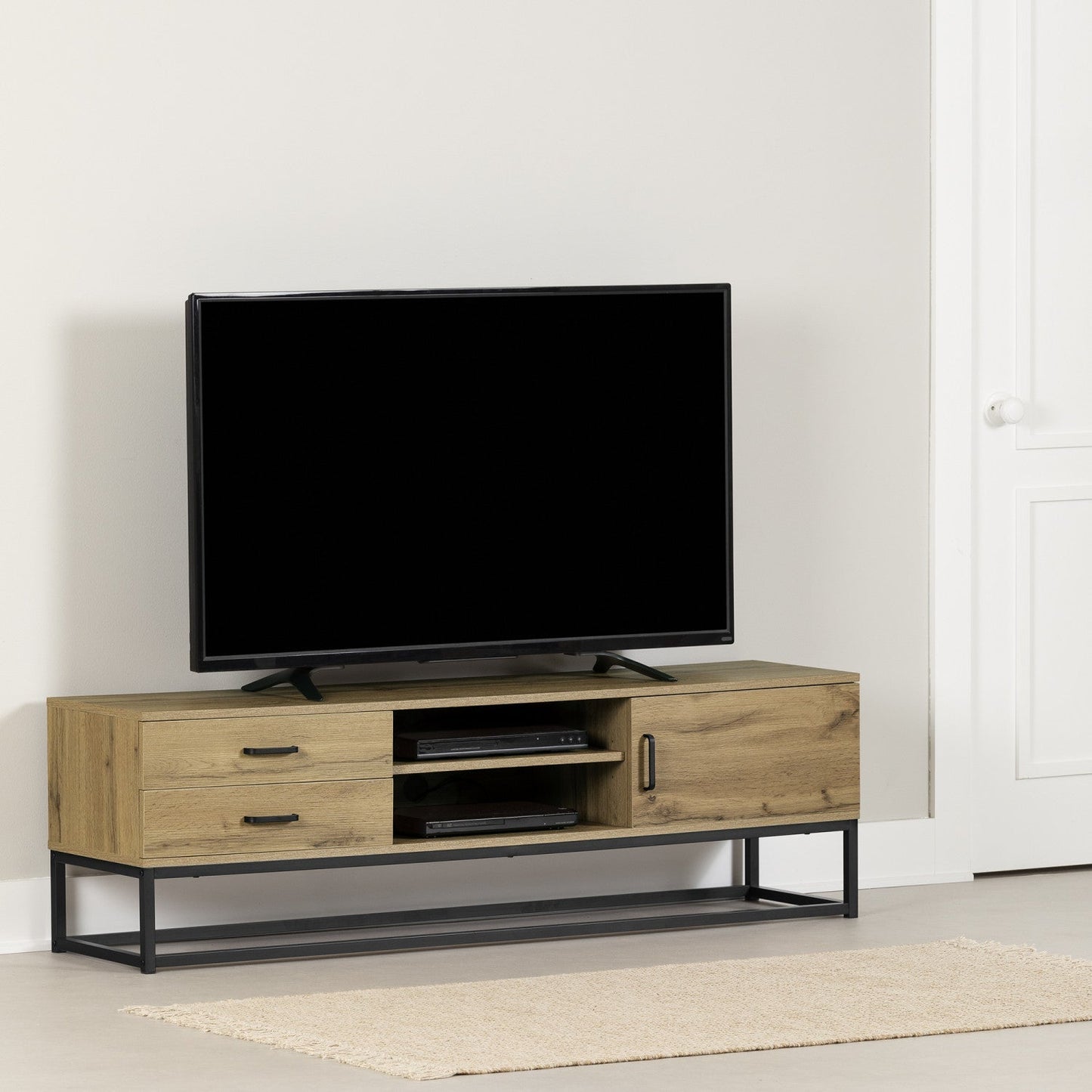 Mezzy TV Stand - Nordik Oak|Meuble pour téléviseur Mezzy - chêne nordique