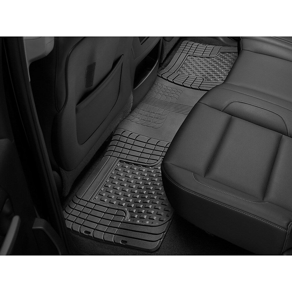 WeatherTech All Vehicle Mat (AVM) Universal Trim-to-fit 3-Piece Floor Mat Set with Over-the-Hump Rear, Black, 3 Pack