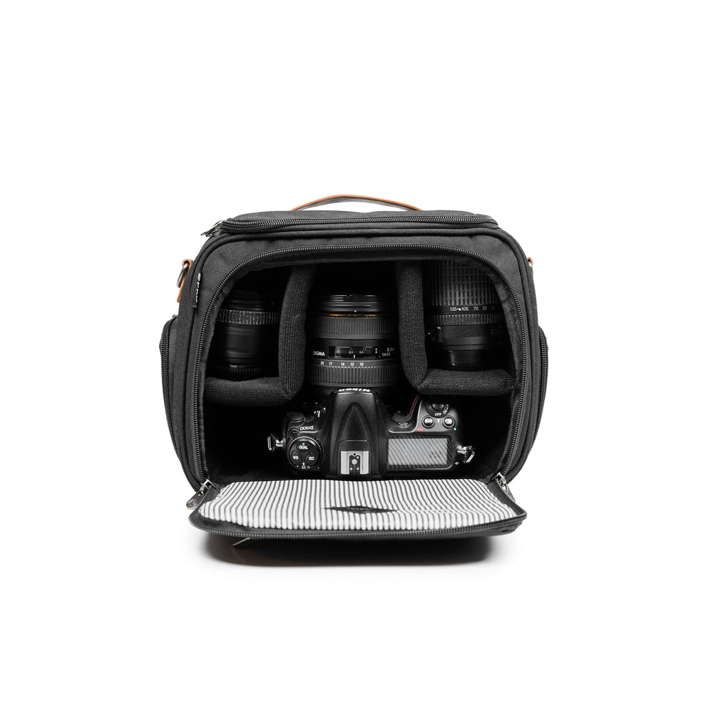 PKG Polson Recycled Crossbody Camera Bag - Black