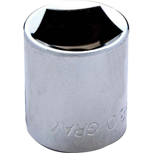 Gray Tools 1/2" Drive 5 Sided Penta Socket, Chrome Finish