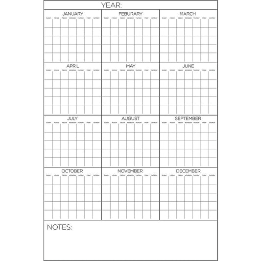 WallPops Yearly Calendar - White