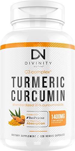 Turmeric Curcumin C3 Complex with BioPerine (Black Pepper Extract) - Anti-Inflammatory & Joint Support Supplement - Max Strength 95% Curcuminoids - 120 Veggie Capsules (2 Month Supply)