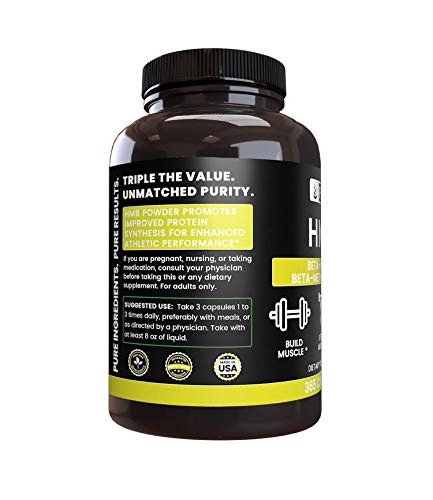 HMB Powder (365 Capsules) 100% Pure, Non-GMO & Gluten-Free, Potent & Powerful (945 mg Serving)