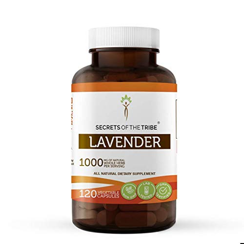 Lavender 120 Capsules, 1000 mg, Organic Lavender (Lavandin, Lavandula X Intermedia) Dried Flowers (120 Capsules)