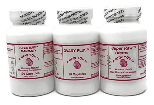 Ovary, Uterus and Mammary Bovine Glandular Capsules Feminizing Three Pack for Crossdressing and Trans-Women