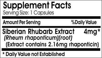 Siberian Rhubarb Extract 4mg 200 Capsules Vitamins Because