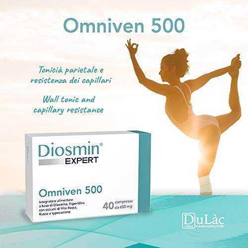 Dulc - Omniven 500 - 40 Tablets - Diosmin (450mg), Hesperidin (50mg), Red Vine, Butcher's Broom, Horse Chestnut - Piles and Microcirculation - Diosmin Expert