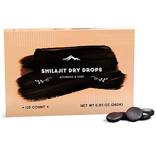 Shilajit Dry Drops from Pure Himalayan Shilajit  - 120 Counts, 4 Month Supply, Original Siberian Shilajit, 100% Pure, Trace Minerals & Fulvic Acid