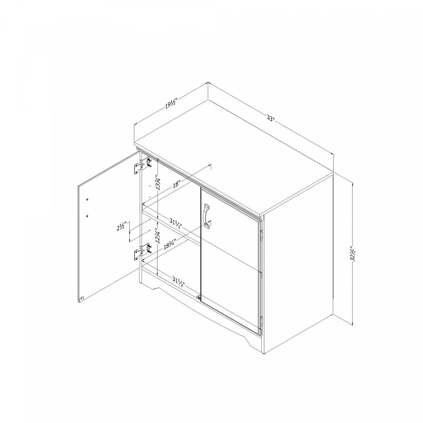 Farnel Storage Cabinet - Grey Maple|Armoire de rangement Farnel - érable cendré