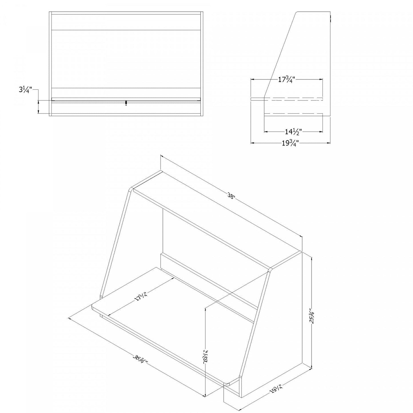 Interface Floating Desk - Pure White|Bureau mural Interface - blanc solide