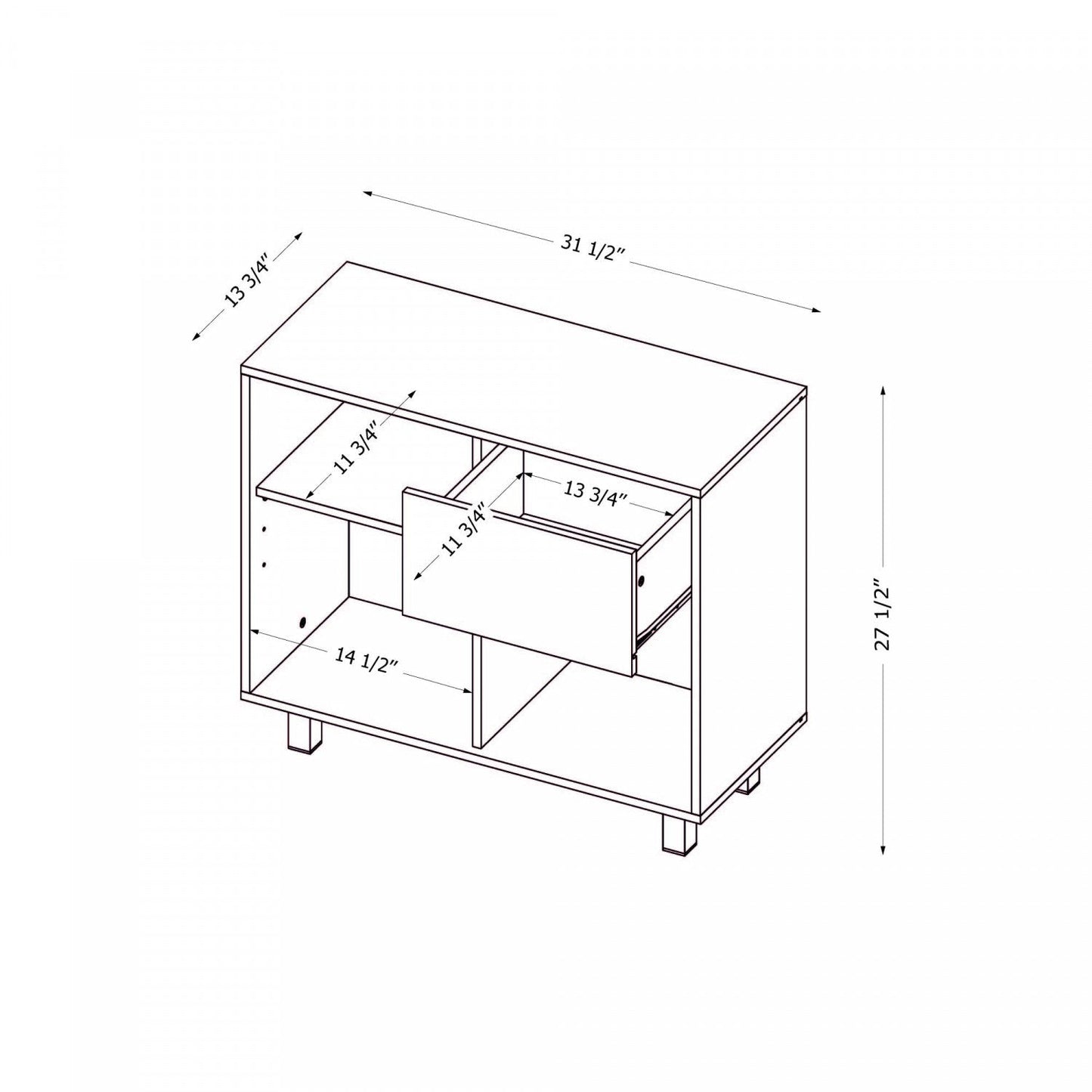 Toza Storage Unit - Natural Walnut|Meuble de rangement Toza - noyer naturel