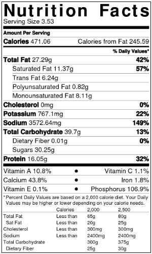 Hoosier Hill Farm Cheddar Cheese Powder, Cheese lovers 2.5 lb. size