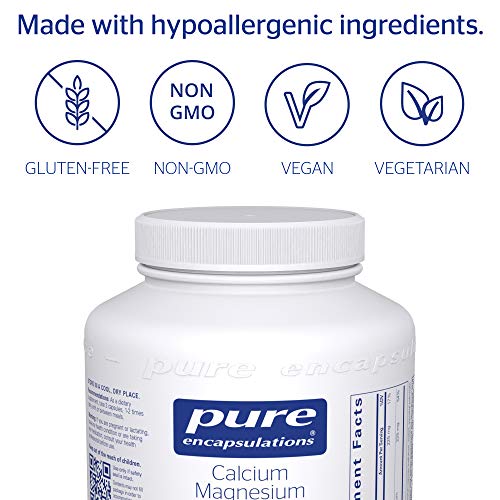 Pure Encapsulations - Calcium Magnesium (Citrate/Malate) - Hypoallergenic Calcium Supplement with Magnesium - 180 Capsules