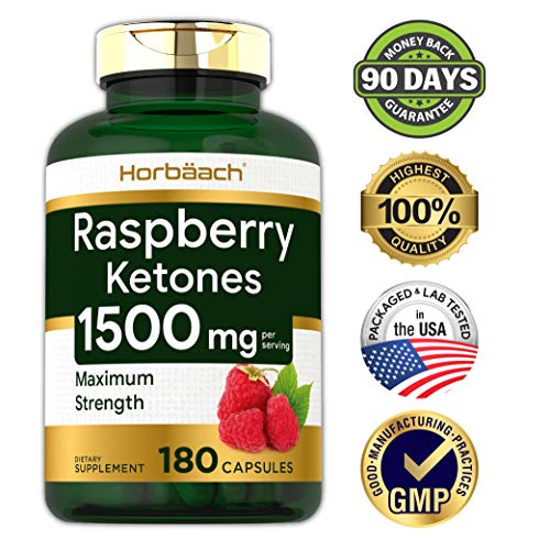 Raspberry Ketones | 1500mg | 180 Capsules | Non-GMO & Gluten Free Pills | by Horbaach