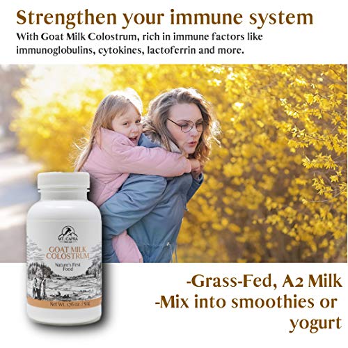 Mt. Capra Goat Milk Colostrum for Healthy Immune System, Gut, and Athletic Performance, Grass-Fed, High in Immunoglobulins | 50 Grams (2900 mg per Serving)