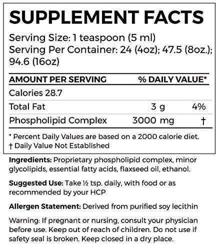 BodyBio - PC Phosphatidylcholine + Phospholipids - Liposomal for High Absorption - Optimal Brain & Cell Health - Boost Memory, Cognition, Focus & Clarity - 100% Non-GMO - 8 oz