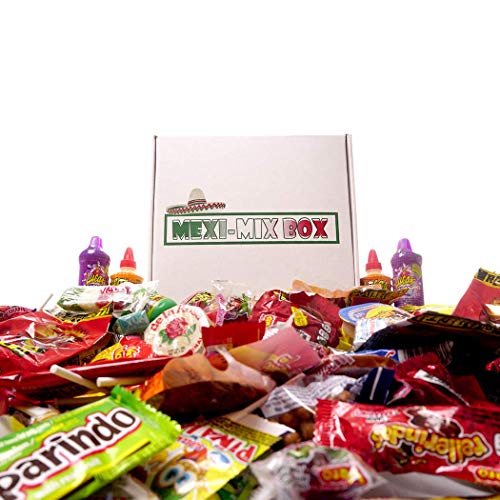 Mexi-Mix Box Mexican Candy Assortment. 86 count. Candy Care Package Variety of Spicy Candy Box Gift Bulk Dulces Mexicanos Snack Include: Obleas Duvalin Lucas Vero Mango Pulparindo Pelon Pelo Rico