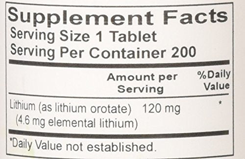 Nutrient Carriers Advance Research Lithium Orotate 120 Mg 200 Tablets(Pack of 2)