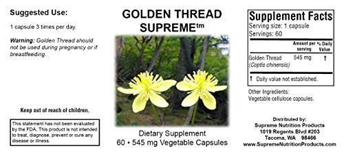 Supreme Nutrition Golden Thread Supreme, 60 Coptis Chinensis Caps