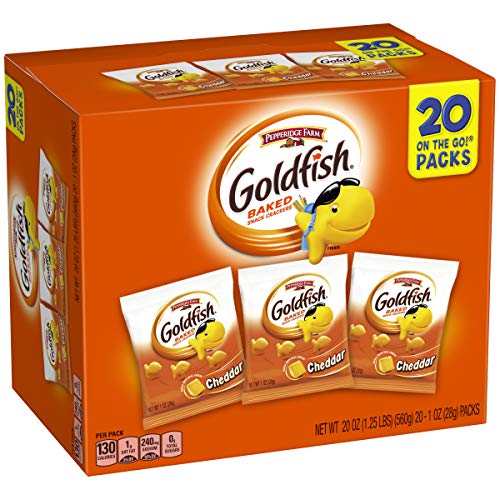 Pepperidge Farm Goldfish Cheddar Crackers, 20 Oz. Multi-Pack Box, 20-Count 1 Oz. Single-Serve Snack Packs