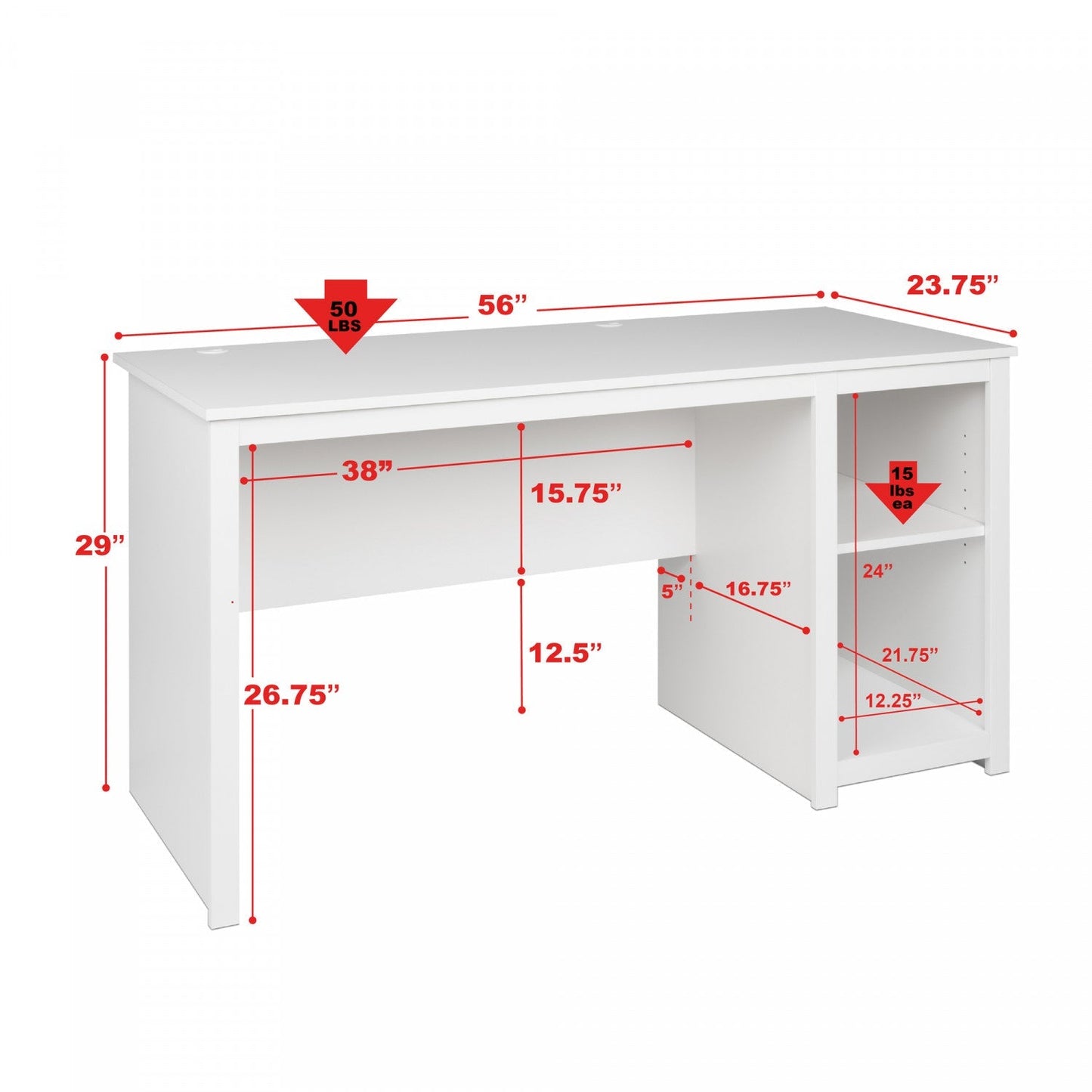 Sonoma Home Office Desk - White|Bureau Sonoma - blanc