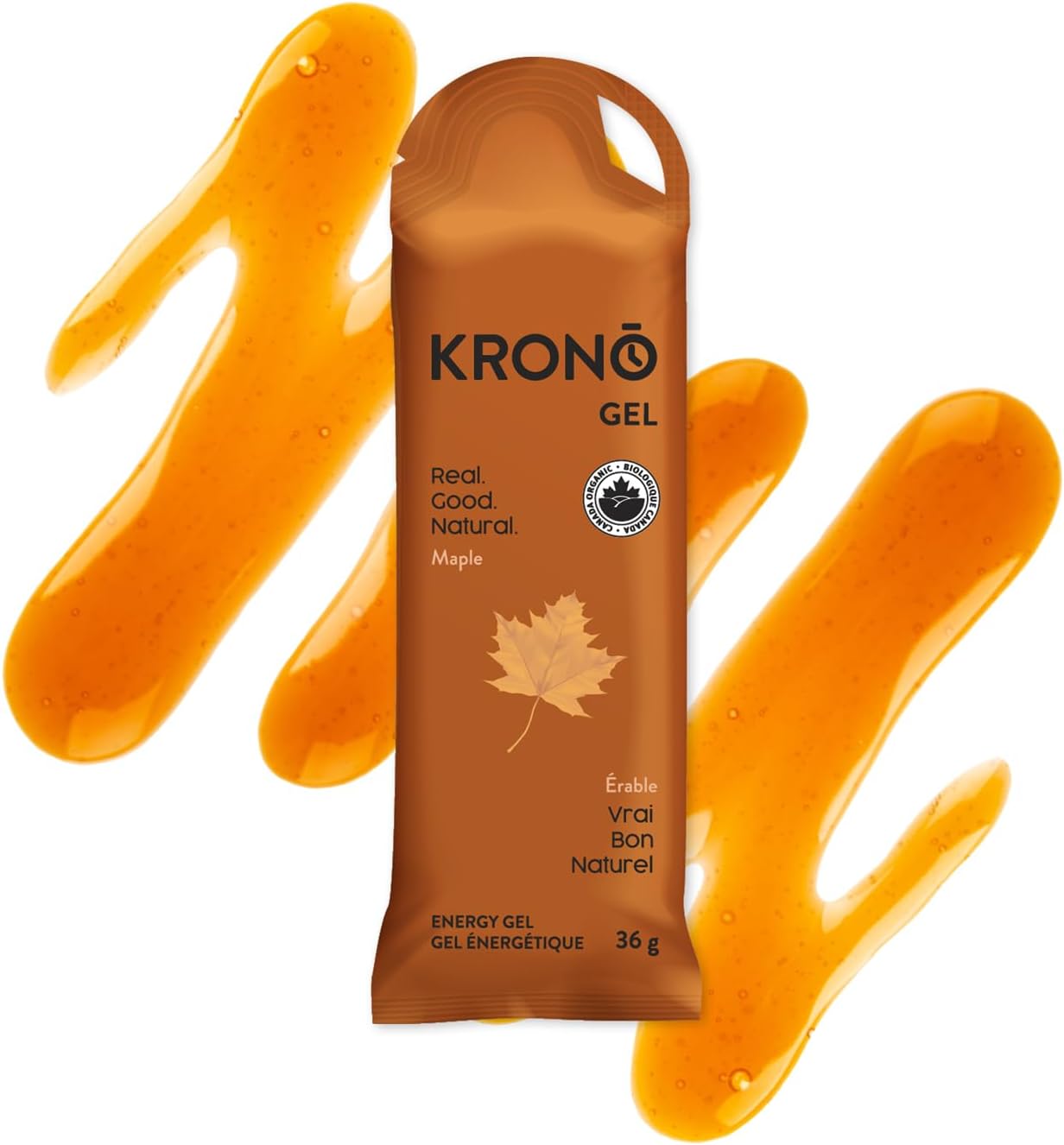 Krono Nutrition Energy Gel - Sports Nutrition - Made with Natural Ingredients - 25 mg caffeine - 24 gels (Maple & Coffee)