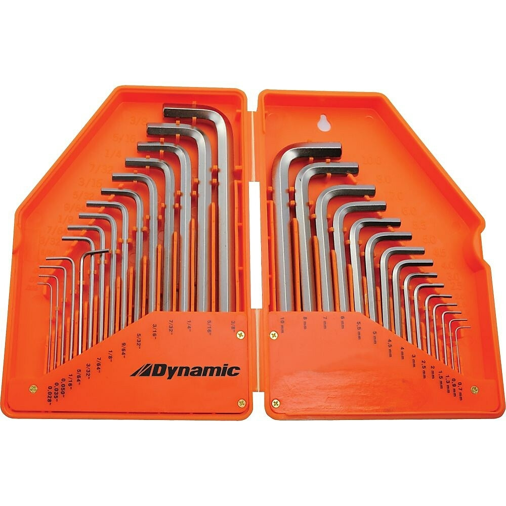 Dynamic Tools 30 Piece SAE & Metric Hex Key Set, .028" - 3/8" & .7mm - 10mm