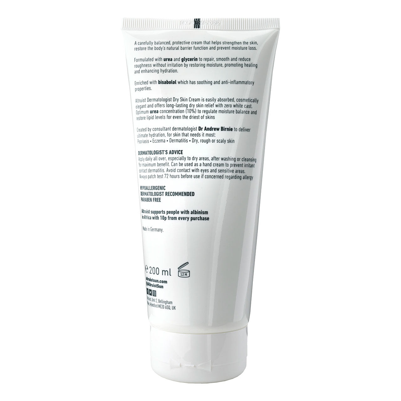 Altruist Dry Skin Cream. 200ml