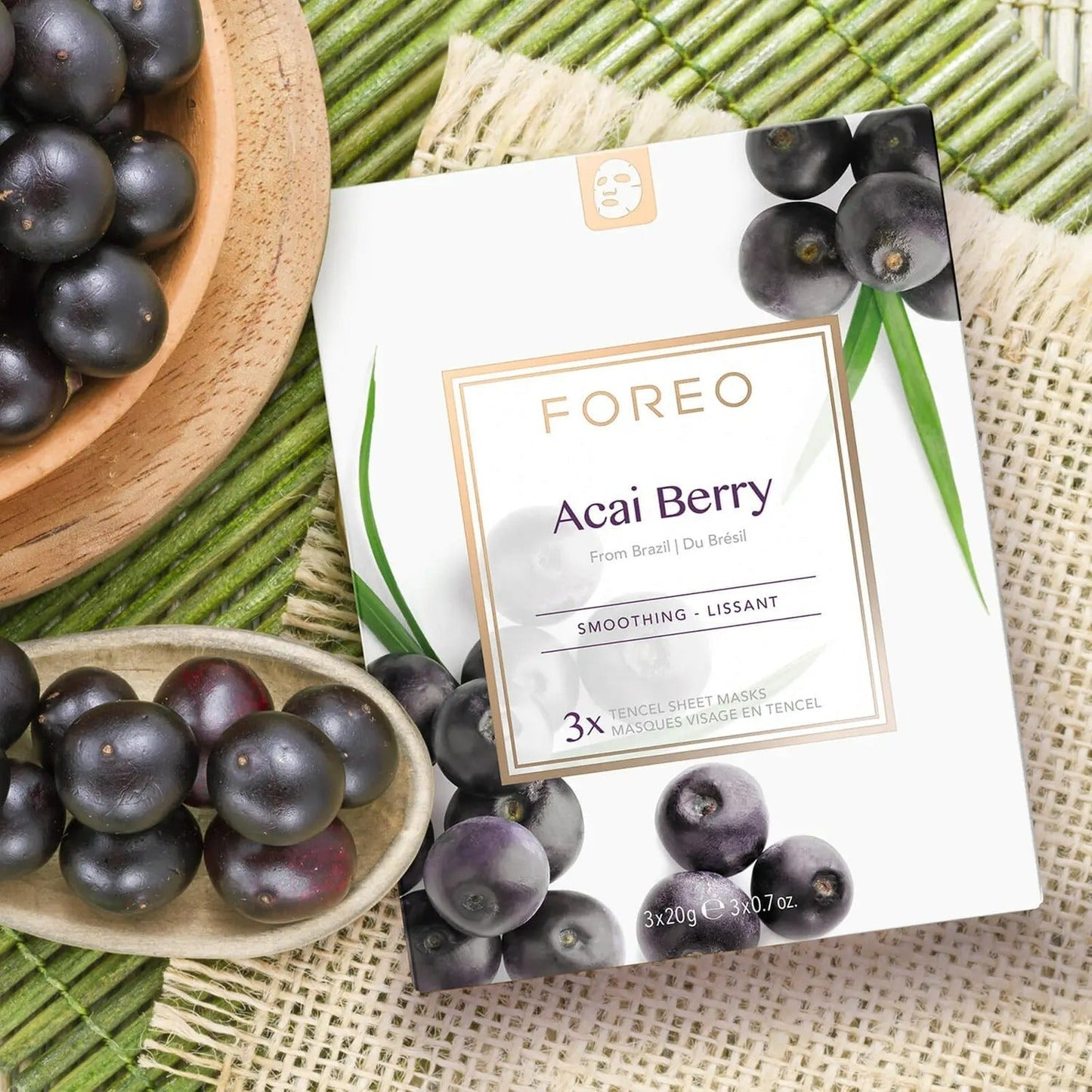 Foreo Farm to Face Acai Berry Firming Sheet Face Mask (3 Pack)