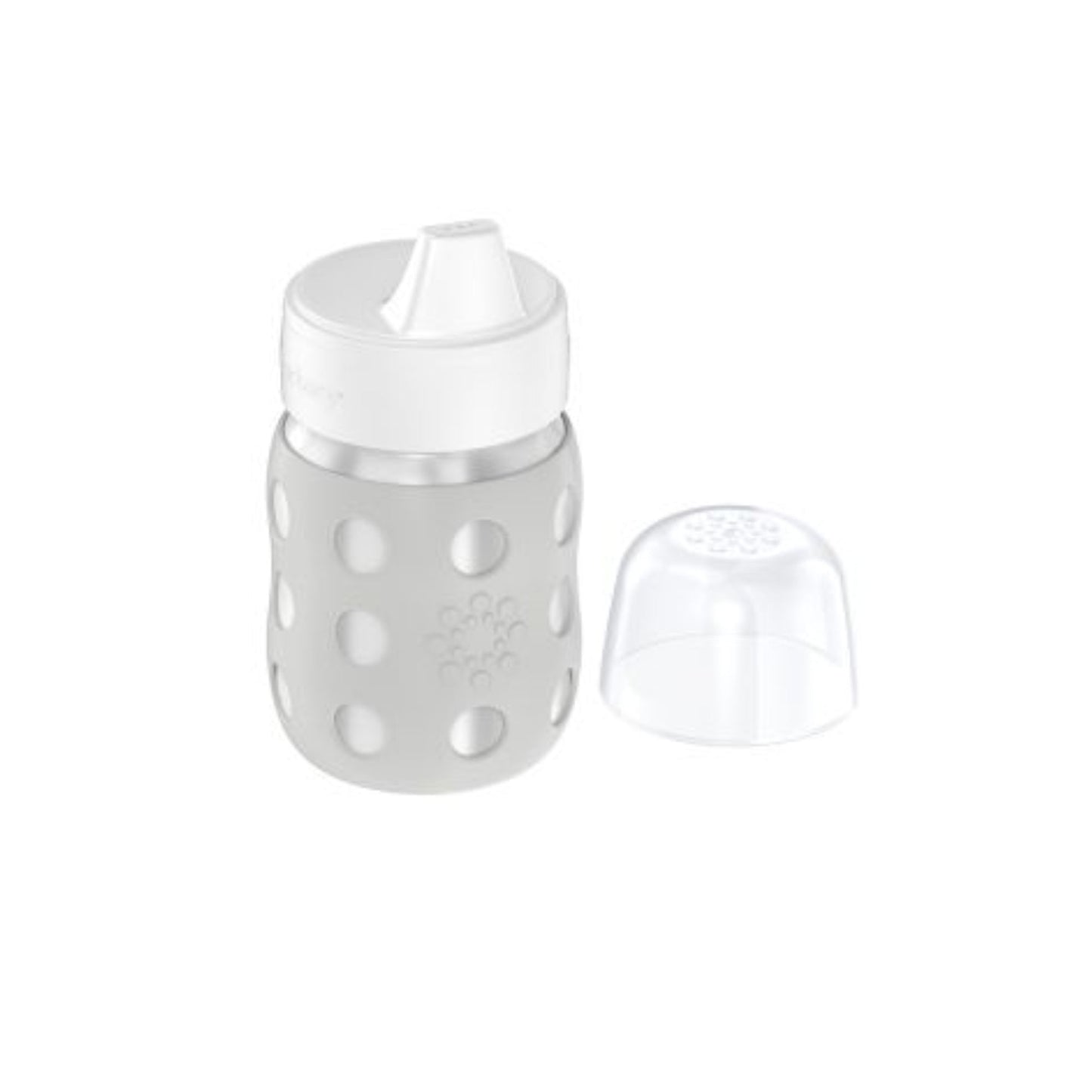 LIFEFACTORY Stainless Steel Baby Bottle with Soft Sippy Spout 8oz (235ml) - Cool Grey