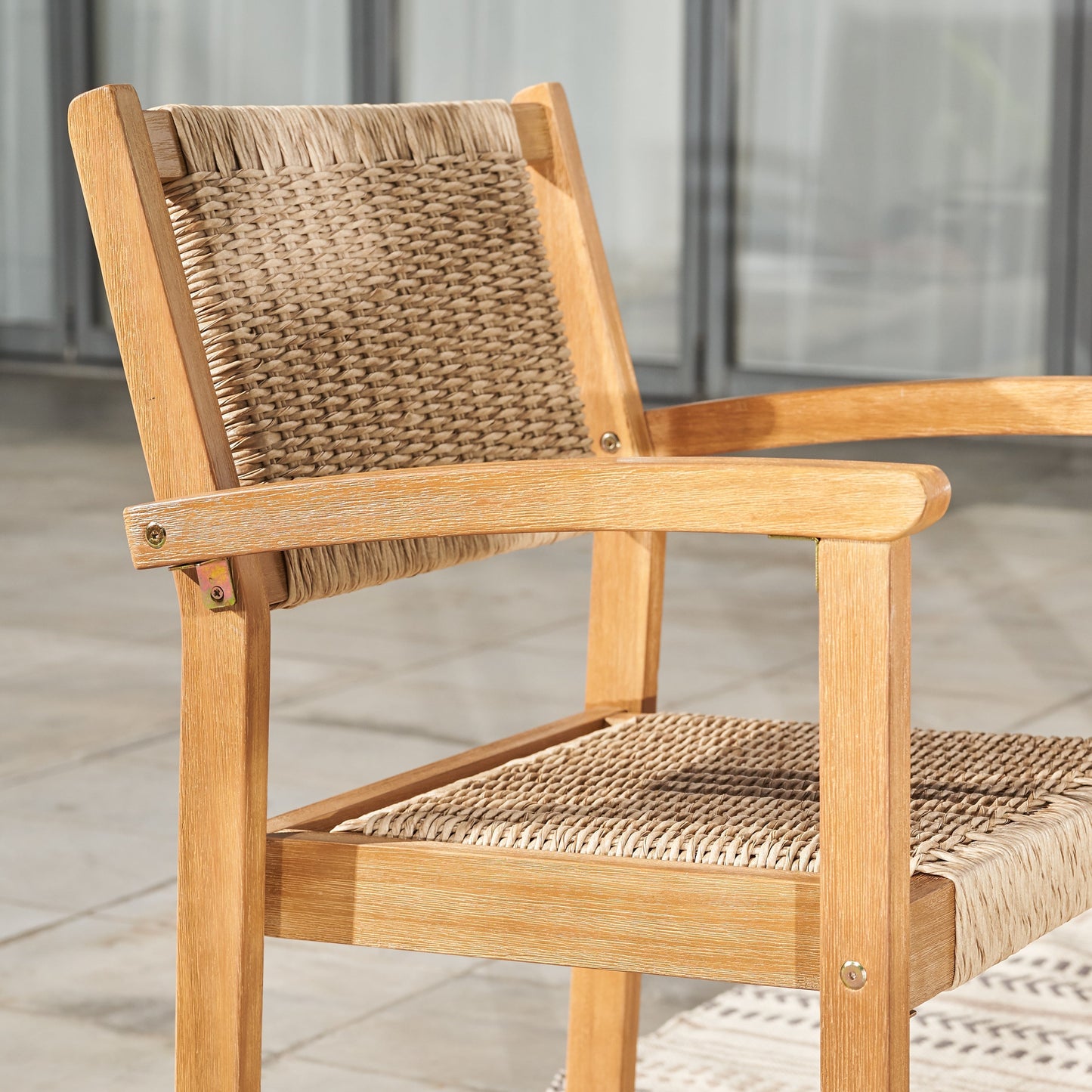 Idaho Wood Outdoor Patio Dining Chair - Set Of Two|Chaise de salle à manger Idaho en bois pour terrasses extérieures - ensemble de 2|D62GFFSQ