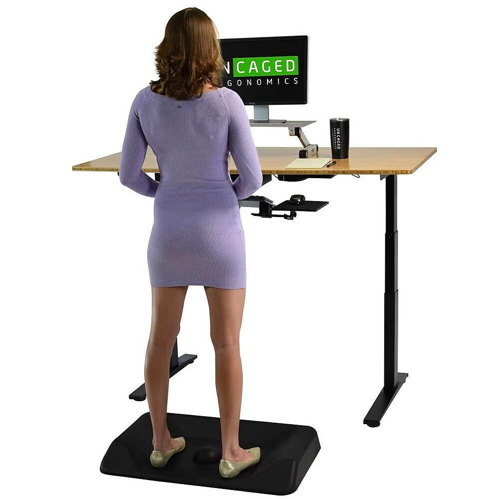 Uncaged Ergonomics ASM-B Active Standing, Anti-Fatigue Mat for Desk Risers & Standing Desks, Black