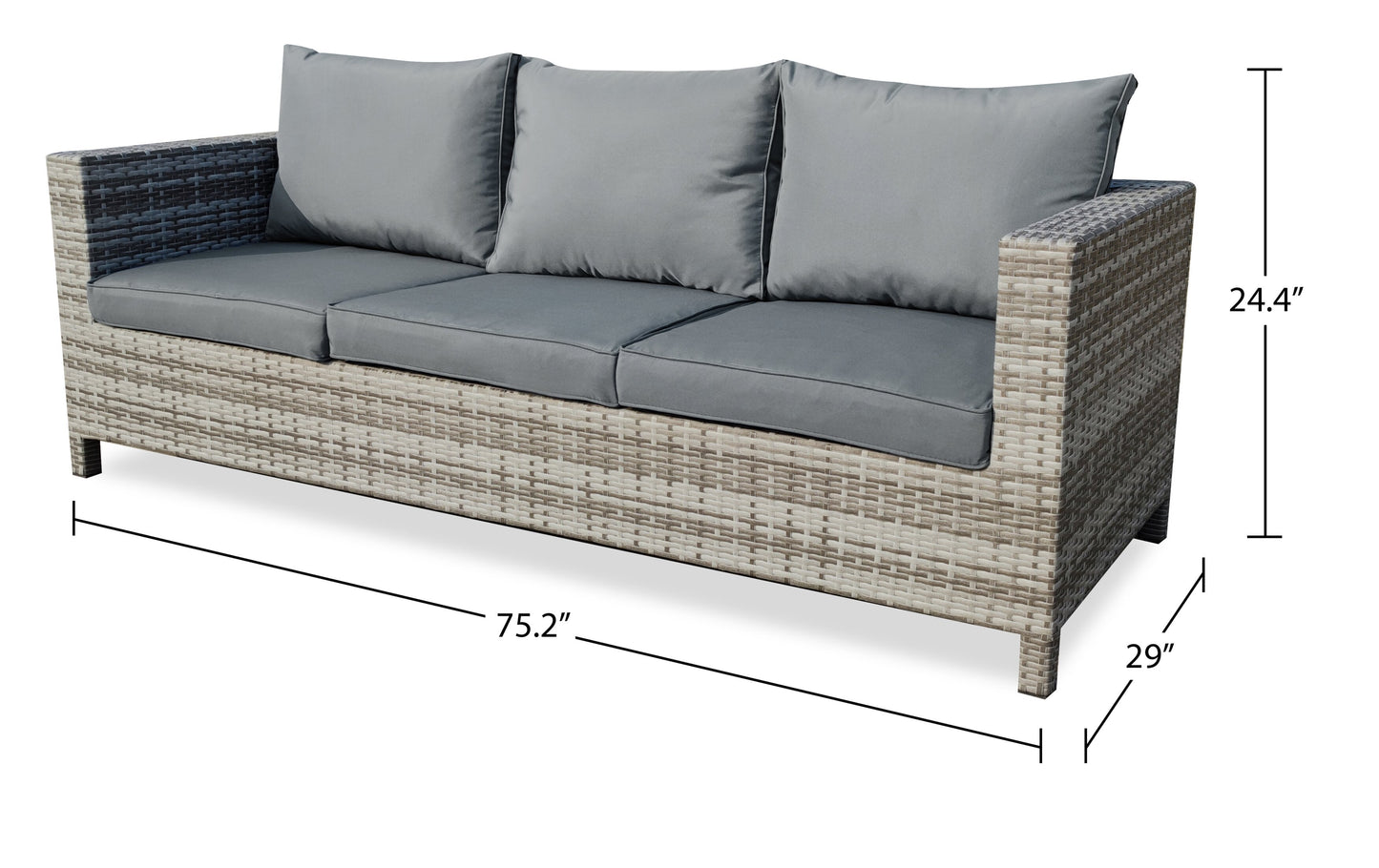 Athens 3-Piece Patio Lounger Set - Grey | Ensemble de relaxation Athens 3 pièces pour la terrasse - gris | AT3G3SET