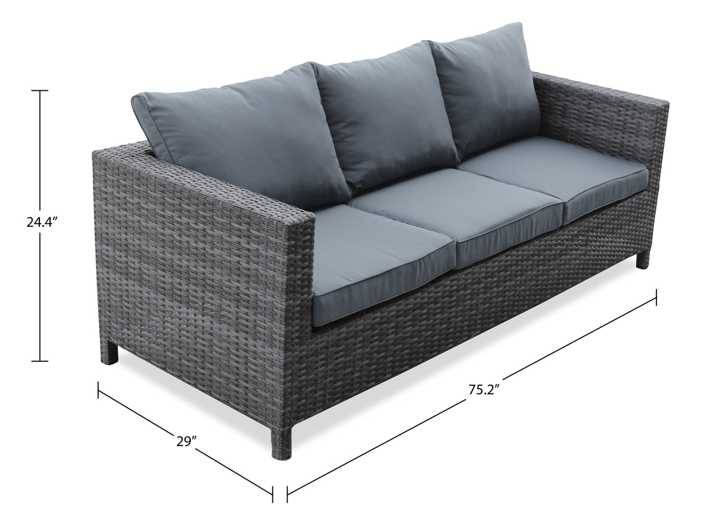 Athens 3-Piece Patio Conversation Set - Dark Grey| Ensemble de conversation Athens 3 pièces pour la terrasse - Dark Grey | AT4G3SET