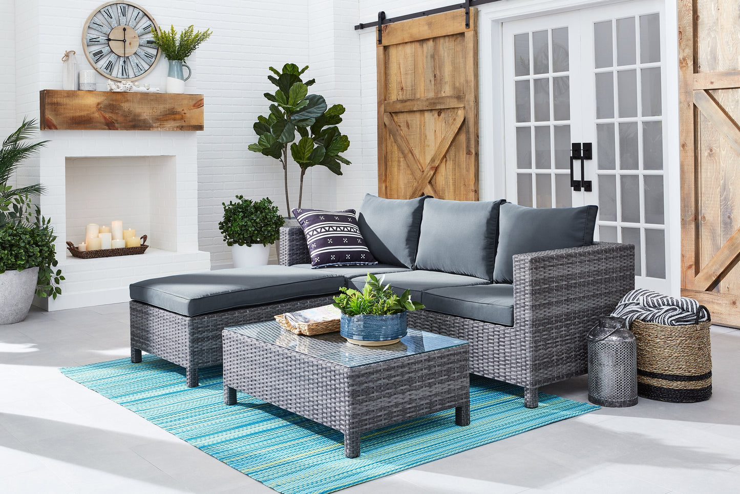 Athens 3-Piece Patio Conversation Set - Dark Grey| Ensemble de conversation Athens 3 pièces pour la terrasse - Dark Grey | AT4G3SET