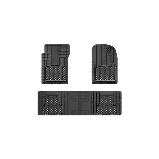 WeatherTech All Vehicle Mat (AVM) Universal Trim-to-fit 3-Piece Floor Mat Set with Over-the-Hump Rear, Black, 3 Pack