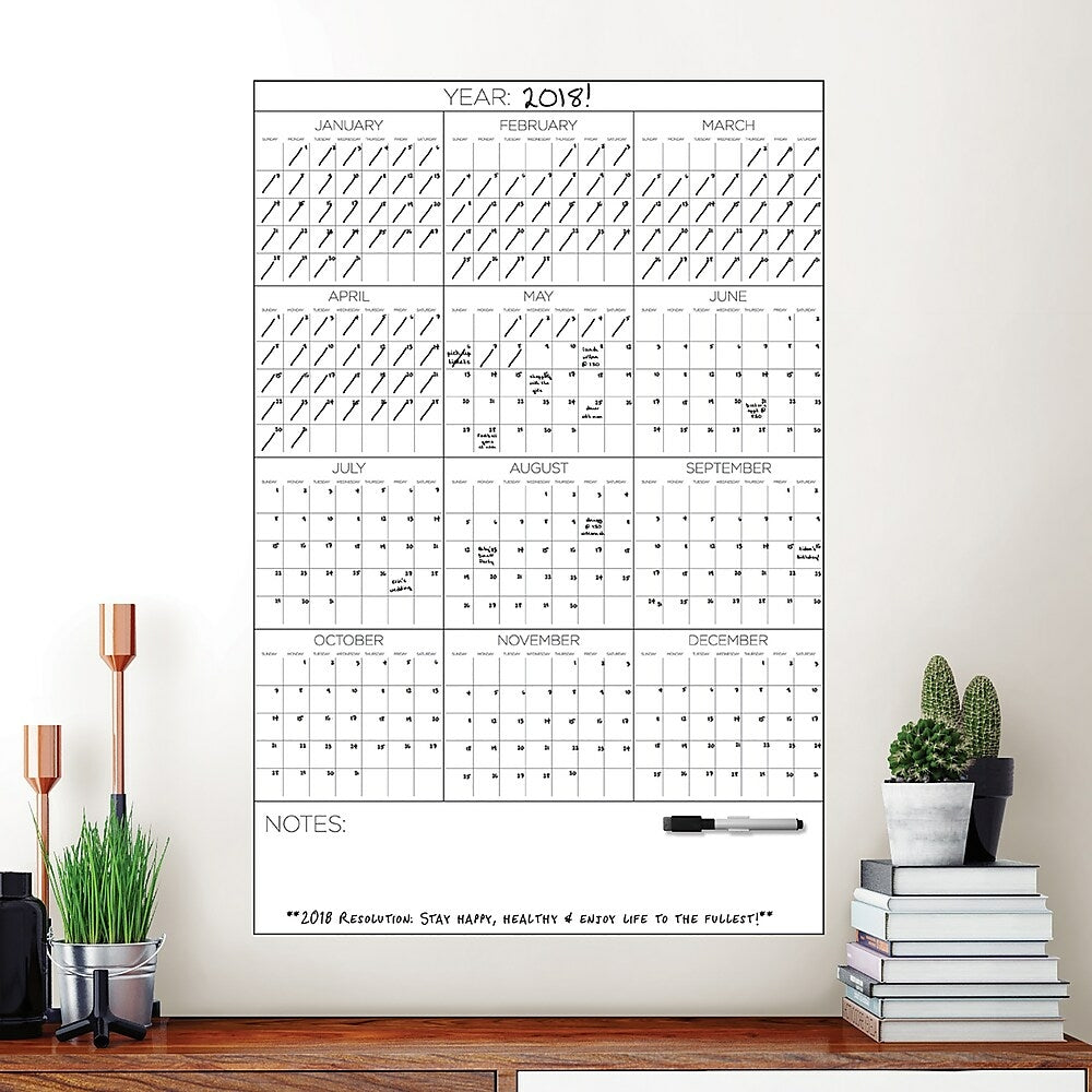 WallPops Yearly Calendar - White