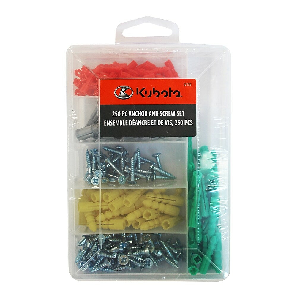 Kubota 250-Piece Anchor and Screw Set, 2 Pack (12138)