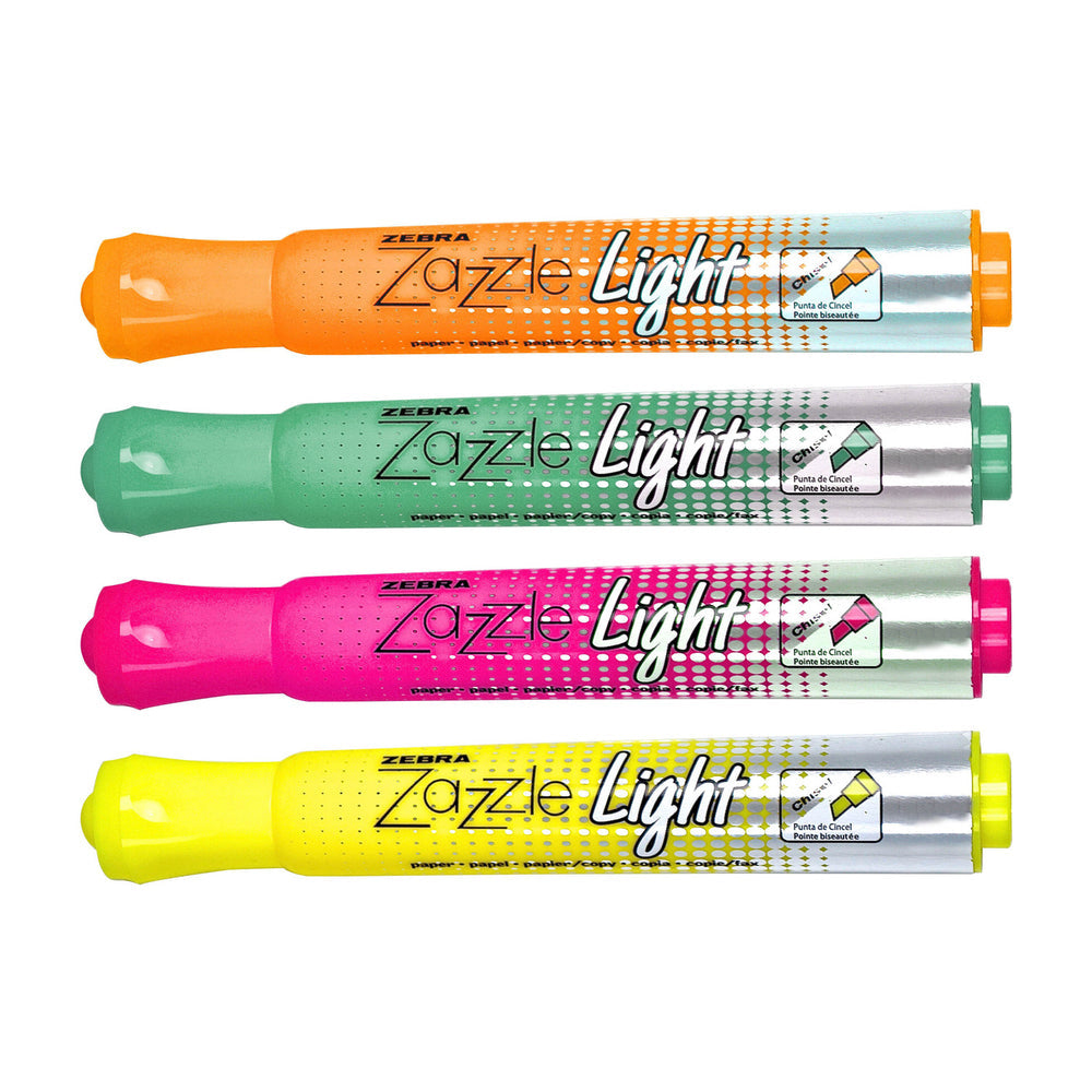 Zebra Zazzle Light Highlighter - Assorted Colours - 4 Pack