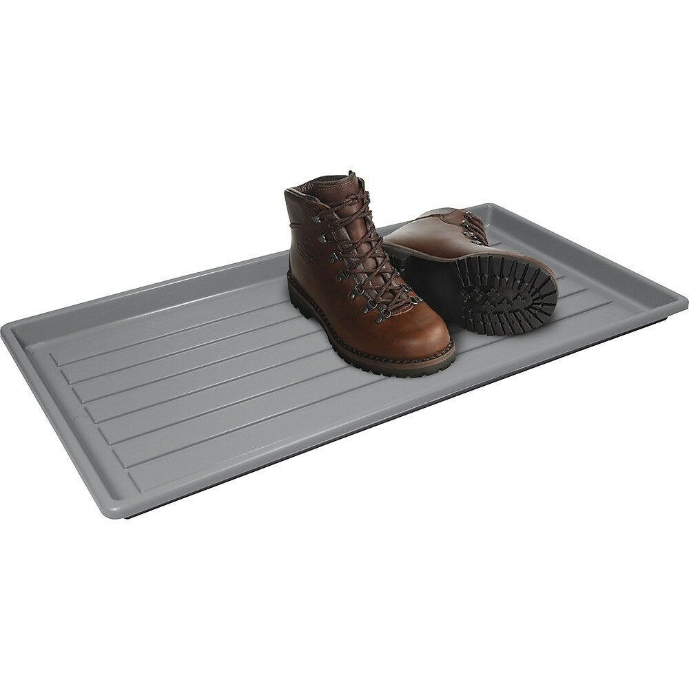 Storex Plastic Boot Tray, Grey