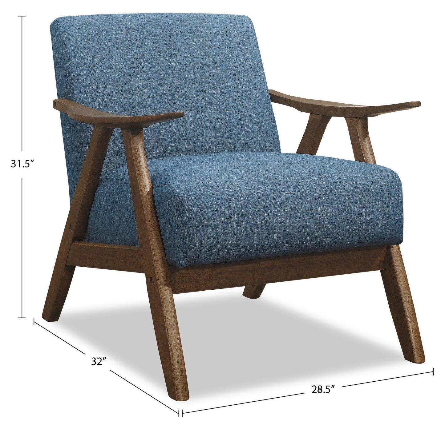 Kyra Linen-Look Fabric Accent Chair - Blue | Fauteuil d'appoint Kyra en tissu d'apparence lin - bleu